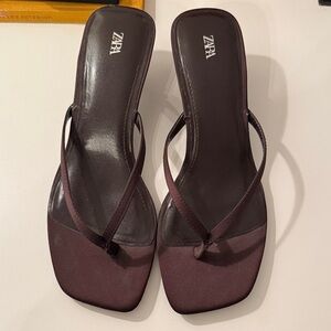 Zara Women's Dark Brown Sandals Heels